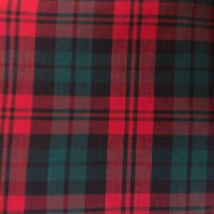 🛒 $16 Homespun Quilt Cotton Fabric Material 2 yard Red Green Plaid Tartan #751